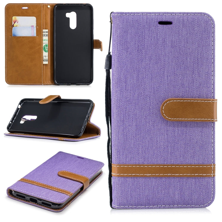 Color Matching Denim Texture Leather Case for Xiaomi Pocophone F1, with Holder & Card Slots & Wallet & Lanyard