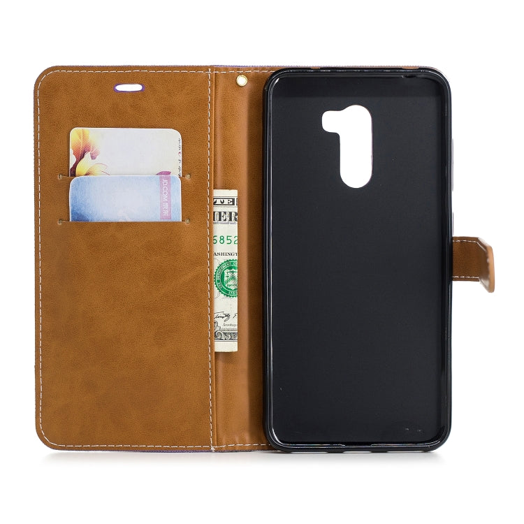 Color Matching Denim Texture Leather Case for Xiaomi Pocophone F1, with Holder & Card Slots & Wallet & Lanyard