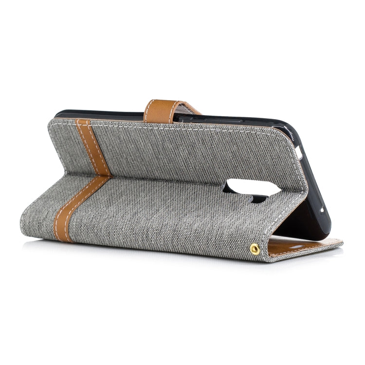 Color Matching Denim Texture Leather Case for Xiaomi Pocophone F1, with Holder & Card Slots & Wallet & Lanyard