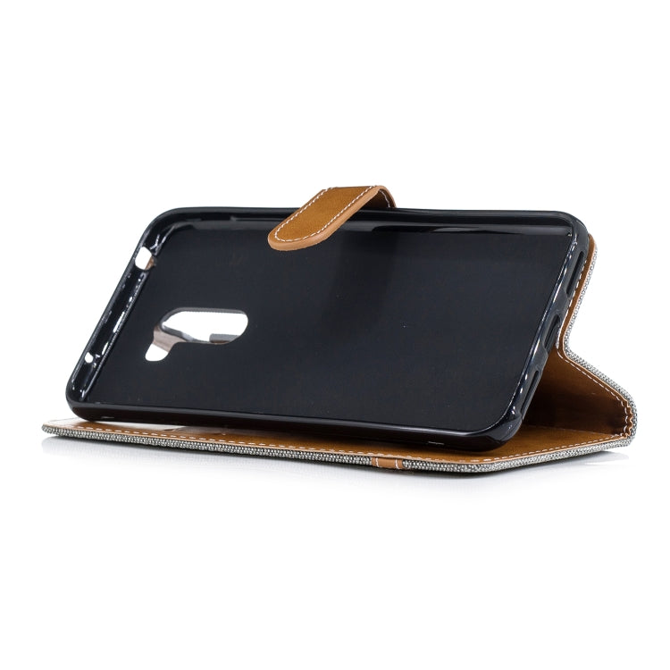 Color Matching Denim Texture Leather Case for Xiaomi Pocophone F1, with Holder & Card Slots & Wallet & Lanyard