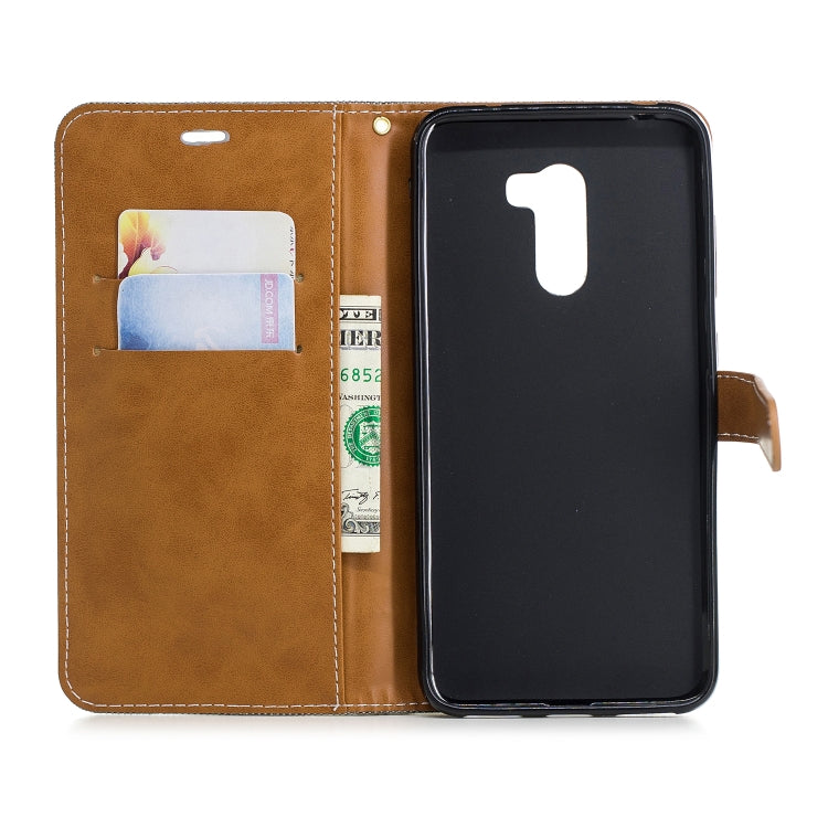 Color Matching Denim Texture Leather Case for Xiaomi Pocophone F1, with Holder & Card Slots & Wallet & Lanyard