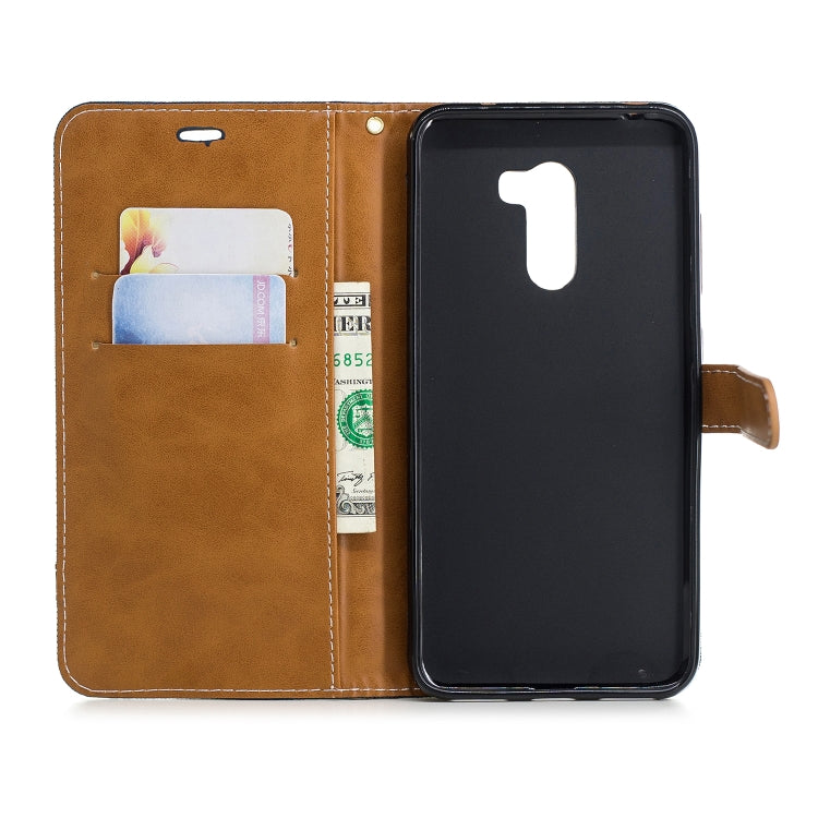 Color Matching Denim Texture Leather Case for Xiaomi Pocophone F1, with Holder & Card Slots & Wallet & Lanyard