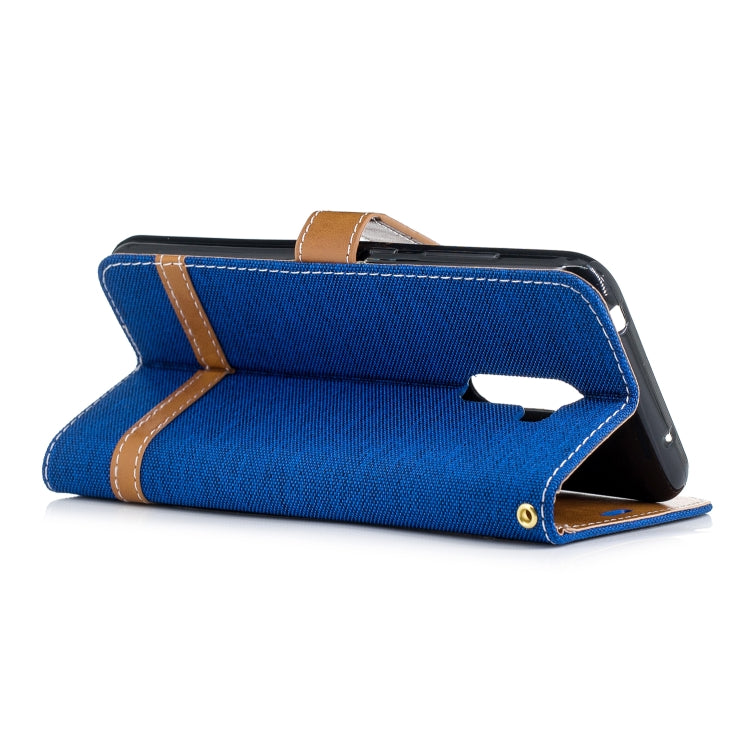 Color Matching Denim Texture Leather Case for Xiaomi Pocophone F1, with Holder & Card Slots & Wallet & Lanyard