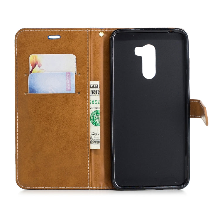 Color Matching Denim Texture Leather Case for Xiaomi Pocophone F1, with Holder & Card Slots & Wallet & Lanyard
