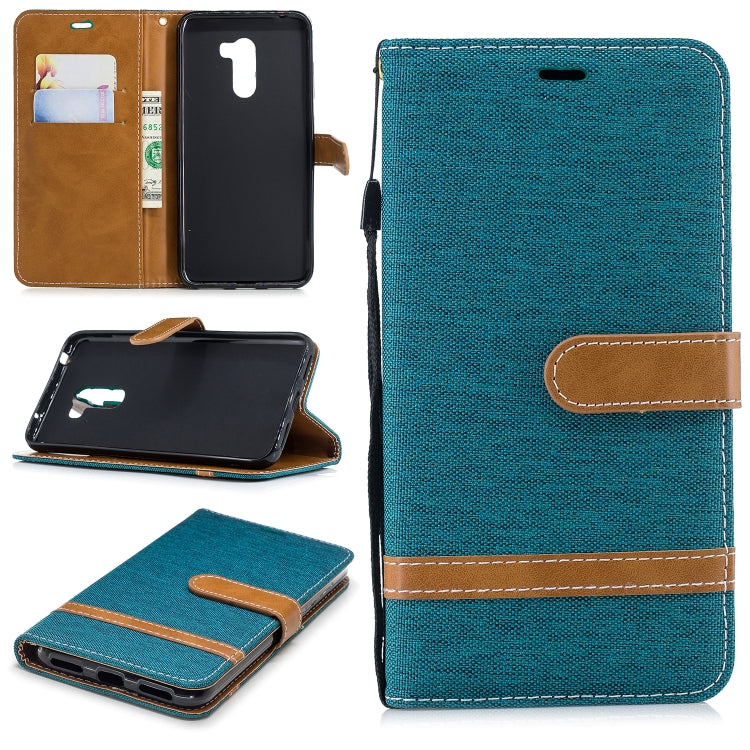 Color Matching Denim Texture Leather Case for Xiaomi Pocophone F1, with Holder & Card Slots & Wallet & Lanyard