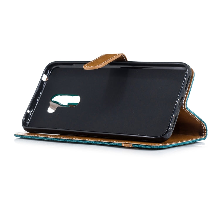 Color Matching Denim Texture Leather Case for Xiaomi Pocophone F1, with Holder & Card Slots & Wallet & Lanyard