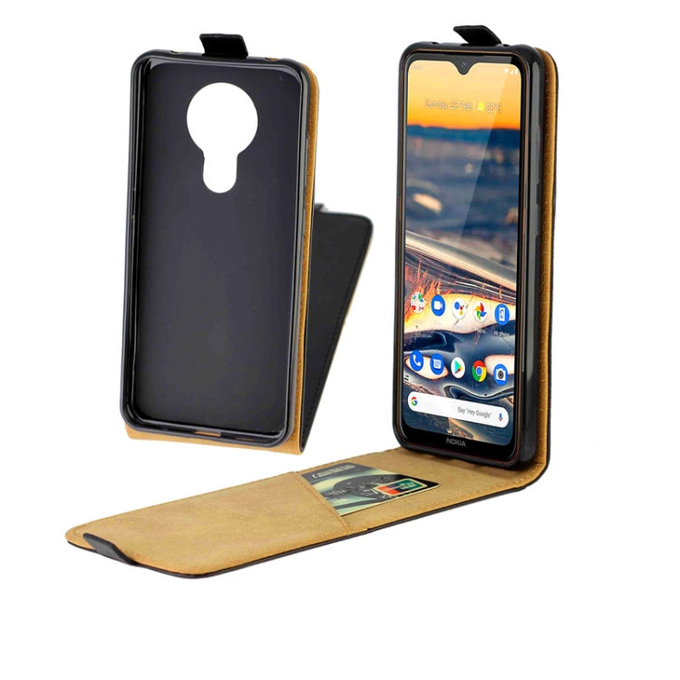 For Nokia 5.3 Business Style Vertical Flip TPU Leather Case with Card Slot(Black)