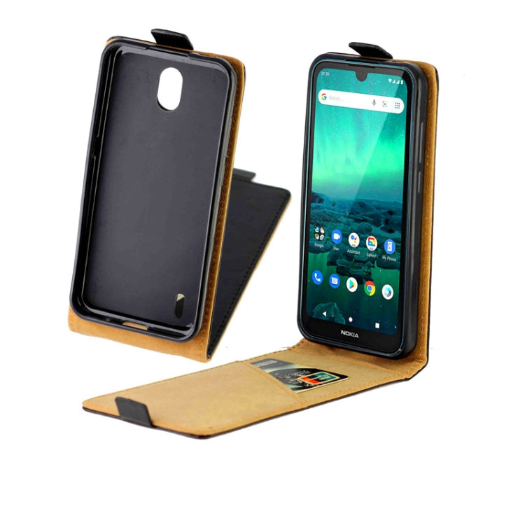 For Nokia1.3 Business Style Vertical Flip TPU Leather Case with Card Slot(Black)