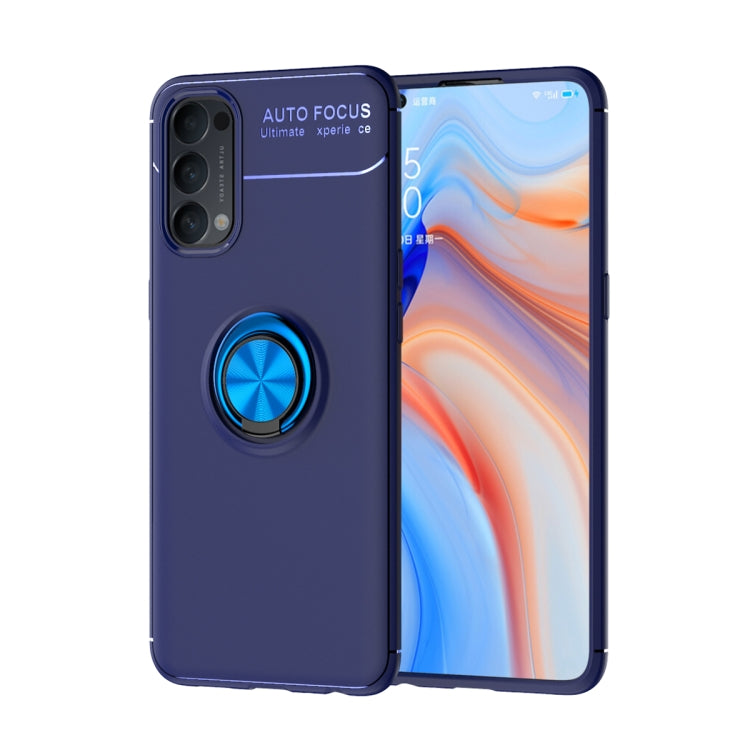 For OPPO Reno4 4G Metal Ring Holder 360 Degree Rotating TPU Case