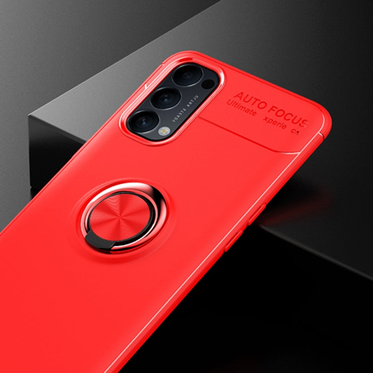 For OPPO Reno4 4G Metal Ring Holder 360 Degree Rotating TPU Case