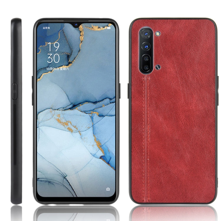 For OPPO K7 5G Shockproof Sewing Cow Pattern Skin PC + PU + TPU Case
