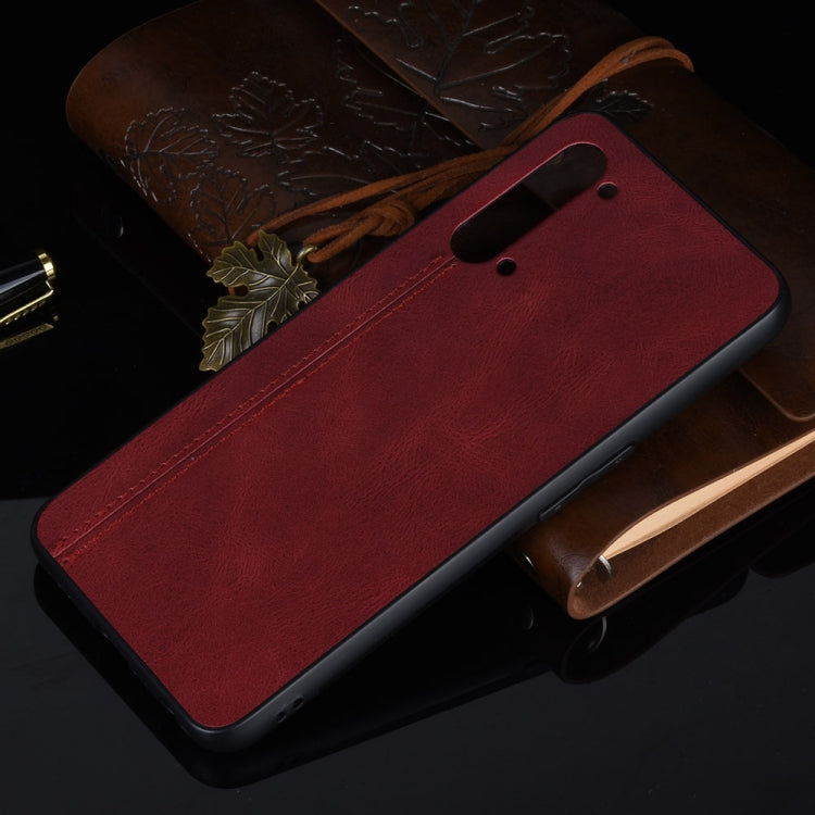 For OPPO K7 5G Shockproof Sewing Cow Pattern Skin PC + PU + TPU Case