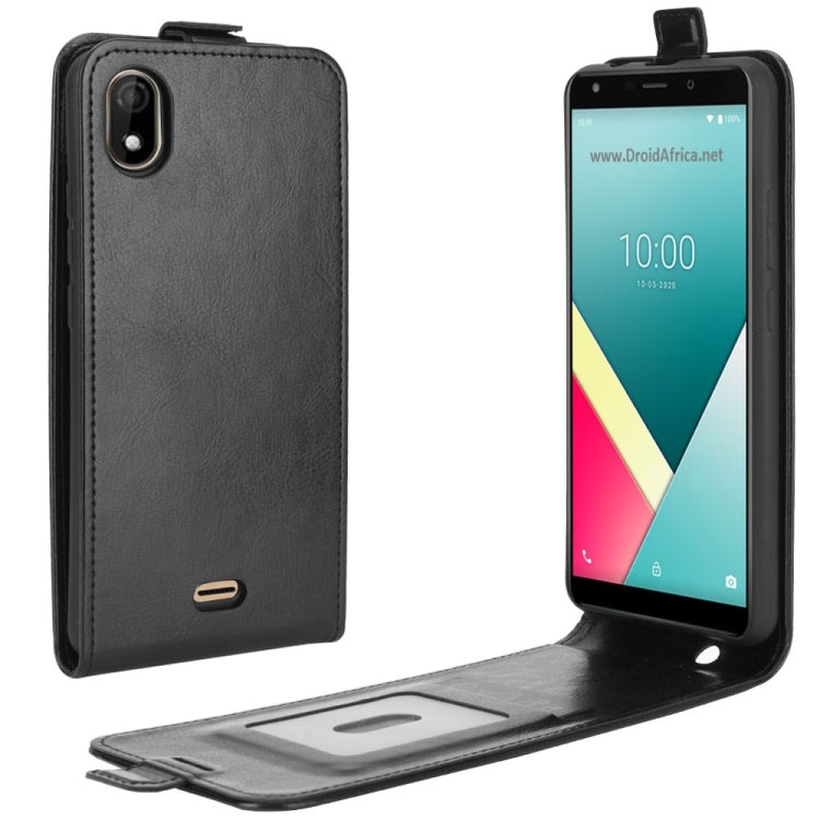 For WIKO Y61 R64 Texture Single Vertical Flip Leather Protective Case with Card Slots & Photo Frame