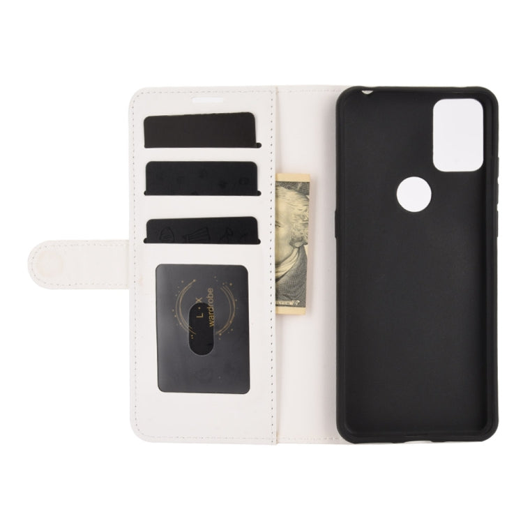 For Alcatel 3X 2020 R64 Texture Single Horizontal Flip Protective Case with Holder & Card Slots & Wallet& Photo Frame