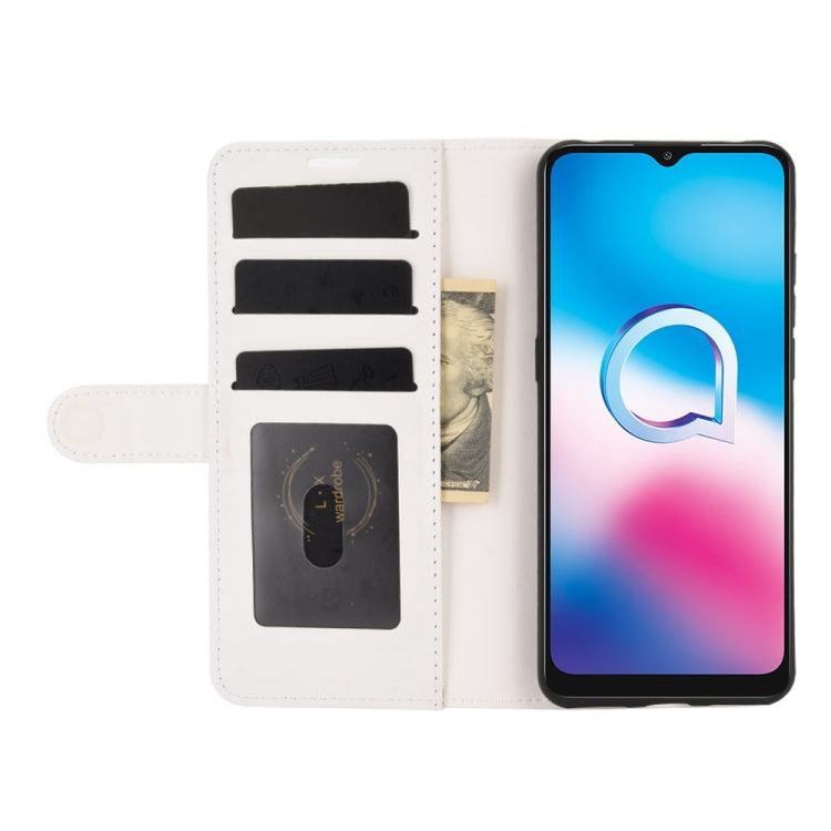 For Alcatel 3X 2020 R64 Texture Single Horizontal Flip Protective Case with Holder & Card Slots & Wallet& Photo Frame