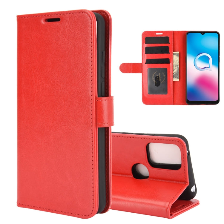 For Alcatel 3X 2020 R64 Texture Single Horizontal Flip Protective Case with Holder & Card Slots & Wallet& Photo Frame