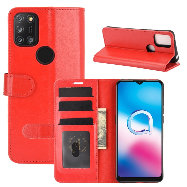 For Alcatel 3X 2020 R64 Texture Single Horizontal Flip Protective Case with Holder & Card Slots & Wallet& Photo Frame