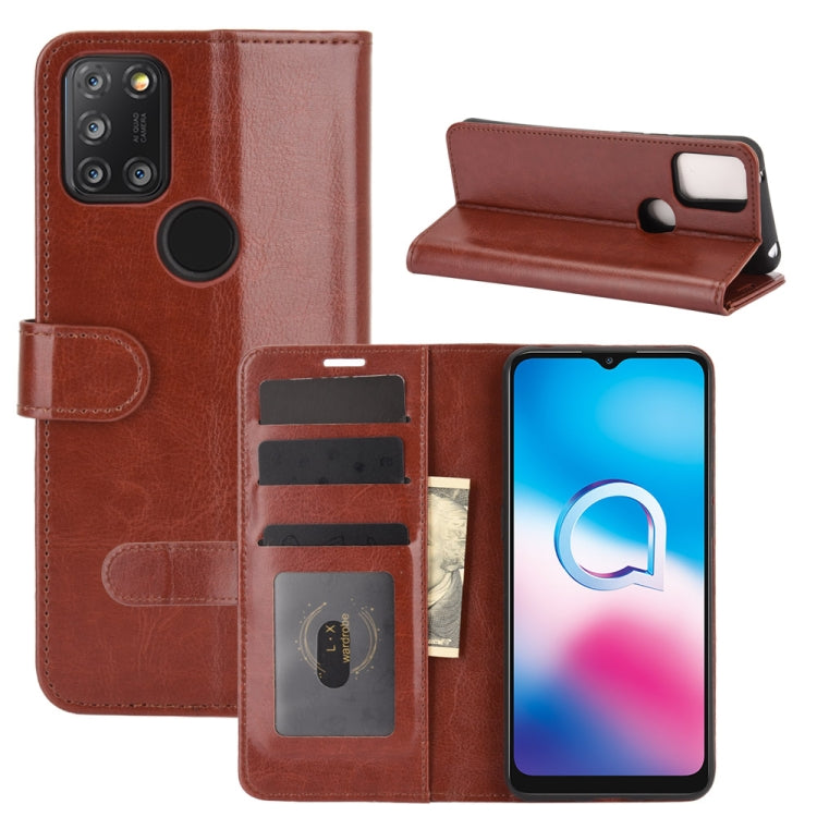 For Alcatel 3X 2020 R64 Texture Single Horizontal Flip Protective Case with Holder & Card Slots & Wallet& Photo Frame