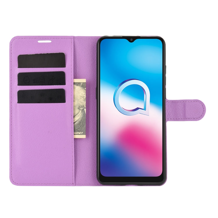 For Alcatel 3X 2020 Litchi Texture Horizontal Flip Protective Case with Holder & Card Slots & Wallet