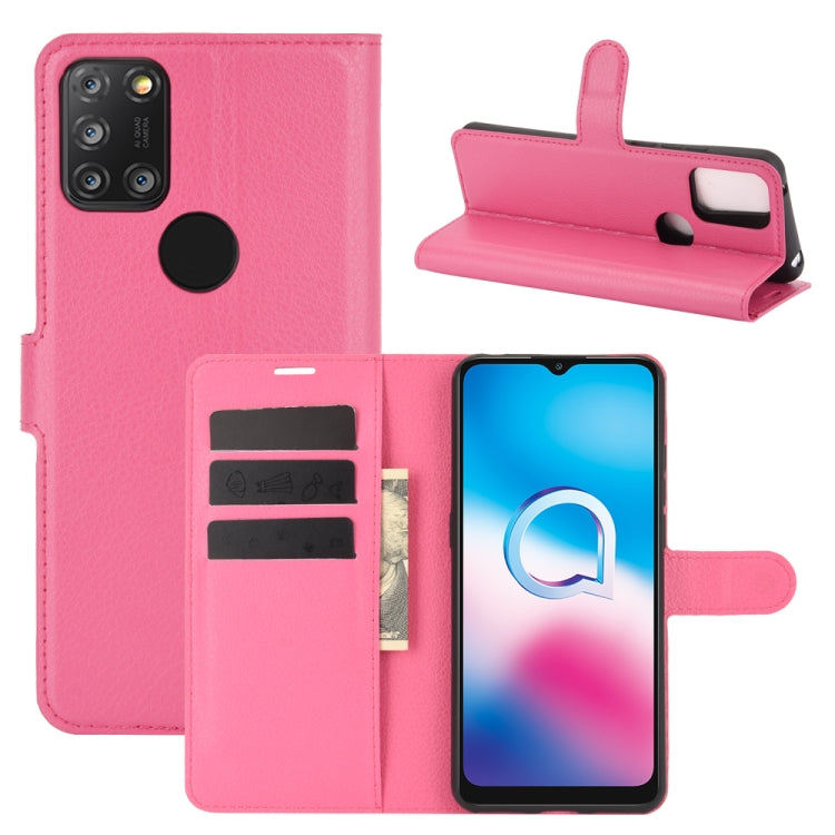 For Alcatel 3X 2020 Litchi Texture Horizontal Flip Protective Case with Holder & Card Slots & Wallet