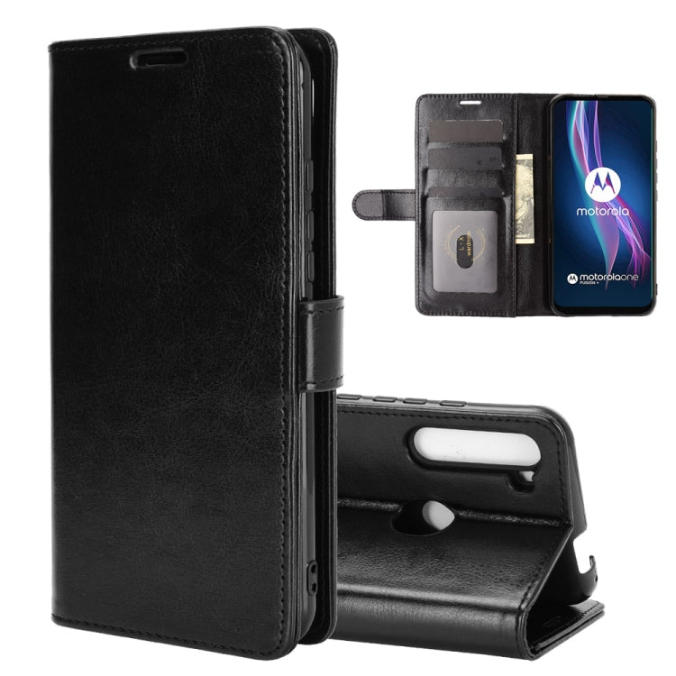 For Motorola One Fusion+ R64 Texture Single Horizontal Flip Protective Case with Holder & Card Slots & Wallet& Photo Frame