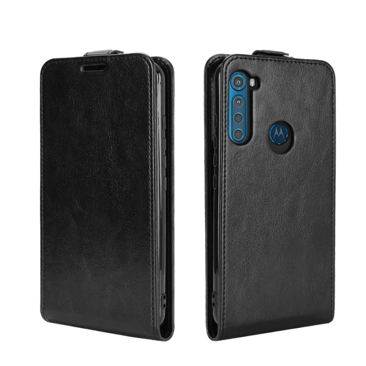 For Motorola One Fusion+ R64 Texture Single Vertical Flip Leather Protective Case with Card Slots & Photo Frame