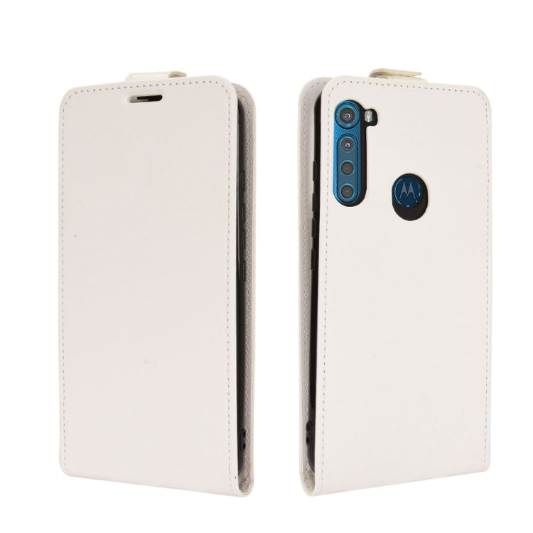 For Motorola One Fusion+ R64 Texture Single Vertical Flip Leather Protective Case with Card Slots & Photo Frame