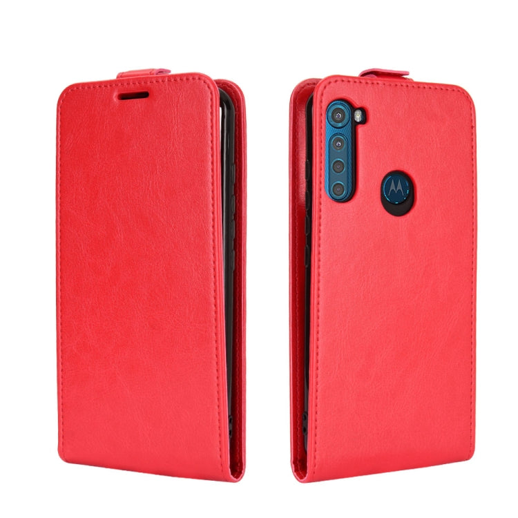 For Motorola One Fusion+ R64 Texture Single Vertical Flip Leather Protective Case with Card Slots & Photo Frame