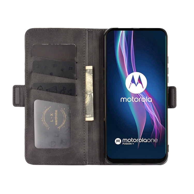 For Motorola One Fusion+ Dual-side Magnetic Buckle Horizontal Flip Leather Case with Holder & Card Slots & Wallet