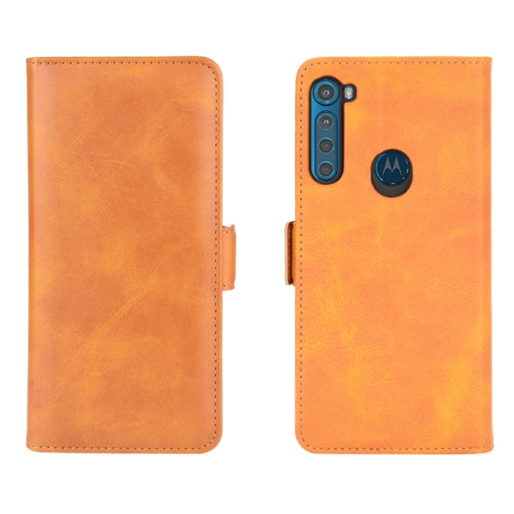 For Motorola One Fusion+ Dual-side Magnetic Buckle Horizontal Flip Leather Case with Holder & Card Slots & Wallet