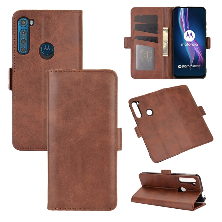 For Motorola One Fusion+ Dual-side Magnetic Buckle Horizontal Flip Leather Case with Holder & Card Slots & Wallet