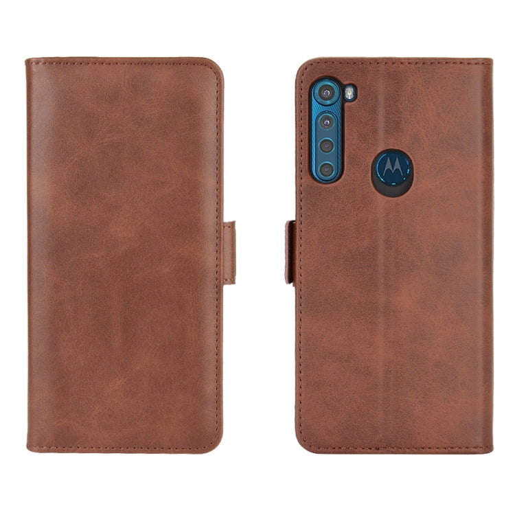 For Motorola One Fusion+ Dual-side Magnetic Buckle Horizontal Flip Leather Case with Holder & Card Slots & Wallet