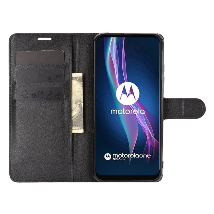 For Motorola One Fusion+ Litchi Texture Horizontal Flip Protective Case with Holder & Card Slots & Wallet