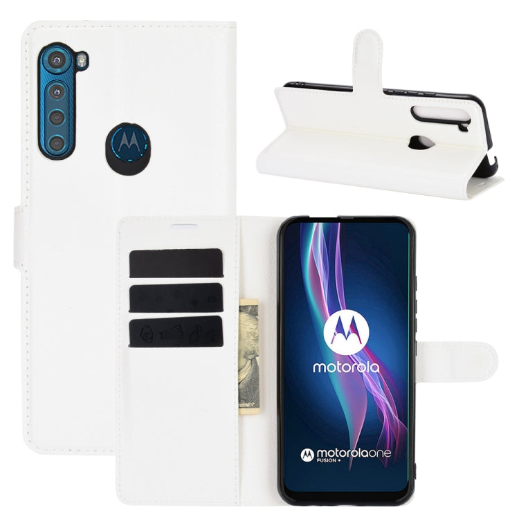 For Motorola One Fusion+ Litchi Texture Horizontal Flip Protective Case with Holder & Card Slots & Wallet