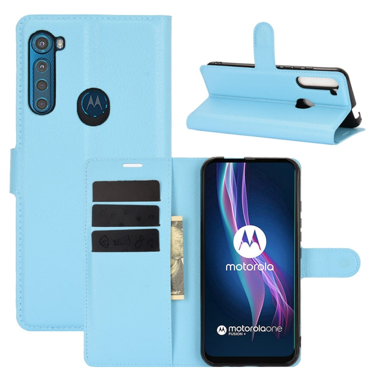 For Motorola One Fusion+ Litchi Texture Horizontal Flip Protective Case with Holder & Card Slots & Wallet
