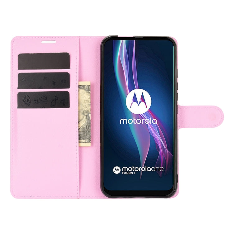 For Motorola One Fusion+ Litchi Texture Horizontal Flip Protective Case with Holder & Card Slots & Wallet