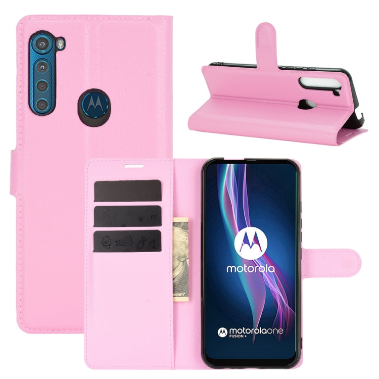 For Motorola One Fusion+ Litchi Texture Horizontal Flip Protective Case with Holder & Card Slots & Wallet