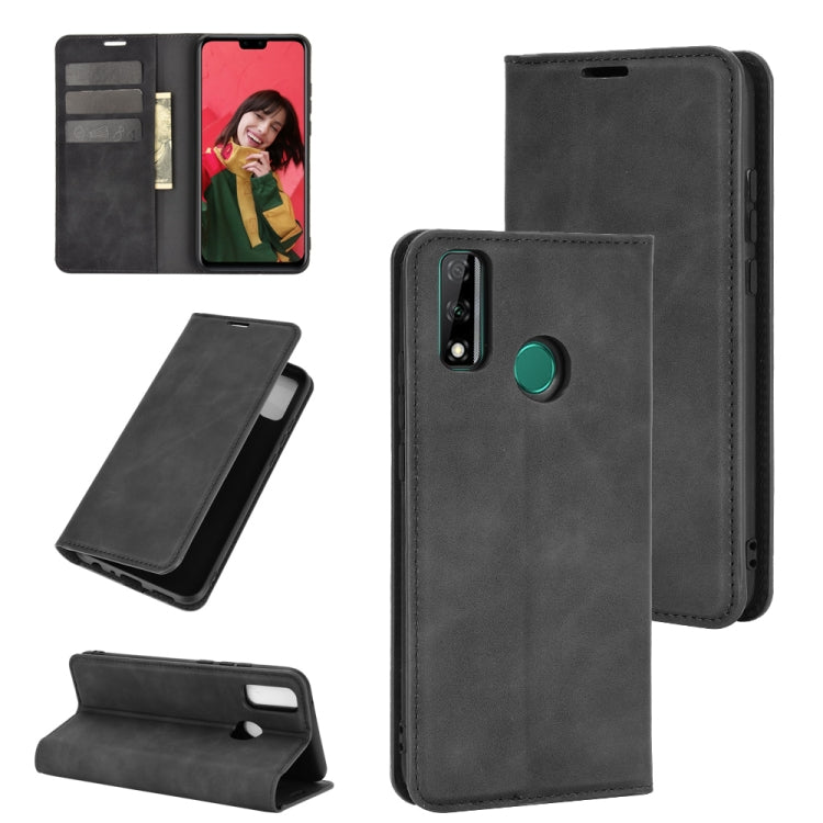 For Huawei Y8S Retro-skin Business Magnetic Suction Leather Case with Holder & Card Slots & Wallet