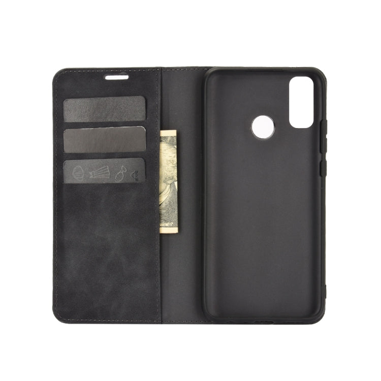 For Huawei Y8S Retro-skin Business Magnetic Suction Leather Case with Holder & Card Slots & Wallet