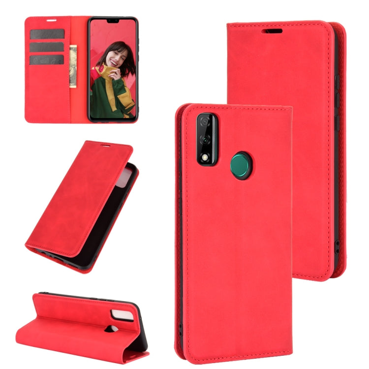 For Huawei Y8S Retro-skin Business Magnetic Suction Leather Case with Holder & Card Slots & Wallet