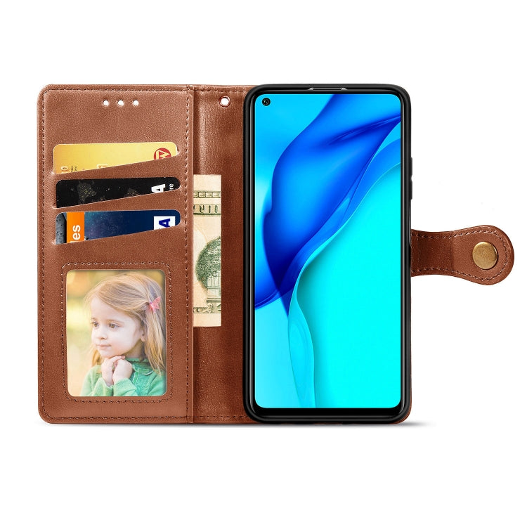 For Huawei Mate 40 Lite/Maimang 9 Solid Color Leather Buckle Phone Case with Lanyard & Photo Frame & Card Slot & Wallet & Stand Function