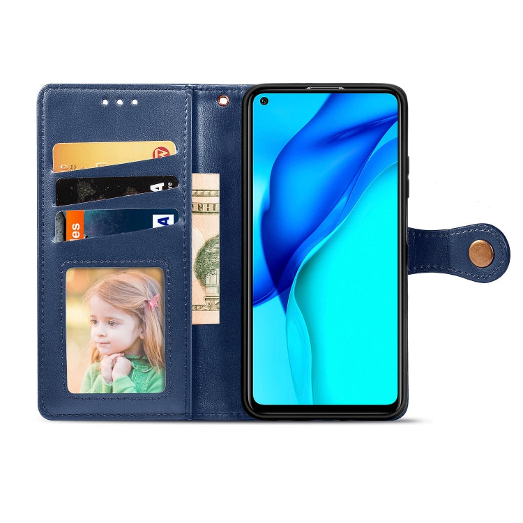 For Huawei Mate 40 Lite/Maimang 9 Solid Color Leather Buckle Phone Case with Lanyard & Photo Frame & Card Slot & Wallet & Stand Function