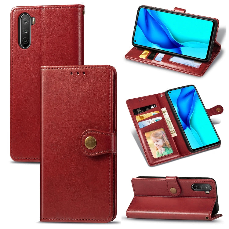 For Huawei Mate 40 Lite/Maimang 9 Solid Color Leather Buckle Phone Case with Lanyard & Photo Frame & Card Slot & Wallet & Stand Function