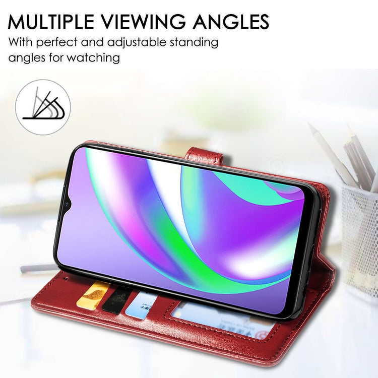 For OPPO A92s Solid Color Leather Buckle Phone Case with Lanyard & Photo Frame & Card Slot & Wallet & Stand Function