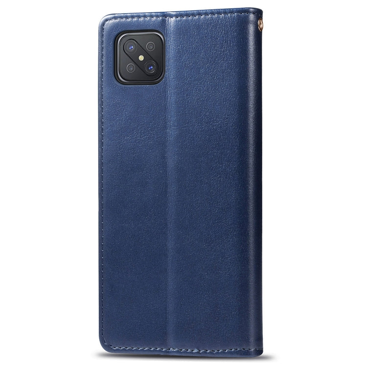 For OPPO A92s Solid Color Leather Buckle Phone Case with Lanyard & Photo Frame & Card Slot & Wallet & Stand Function