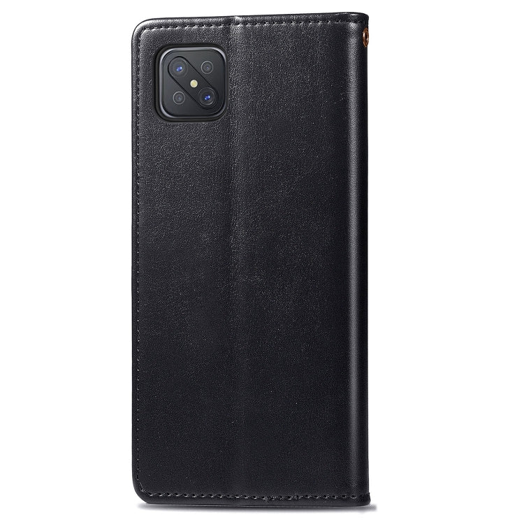 For OPPO A92s Solid Color Leather Buckle Phone Case with Lanyard & Photo Frame & Card Slot & Wallet & Stand Function