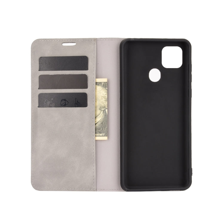 For ZTE Blade 10 Smart / Blade 20 Retro-skin Business Magnetic Suction Leather Case with Holder & Card Slots & Wallet