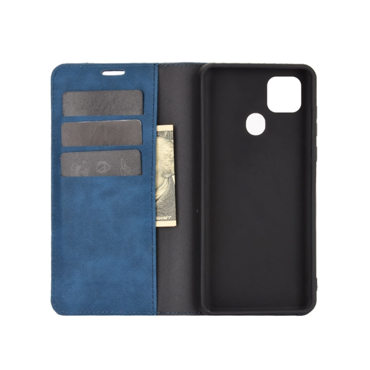 For ZTE Blade 10 Smart / Blade 20 Retro-skin Business Magnetic Suction Leather Case with Holder & Card Slots & Wallet