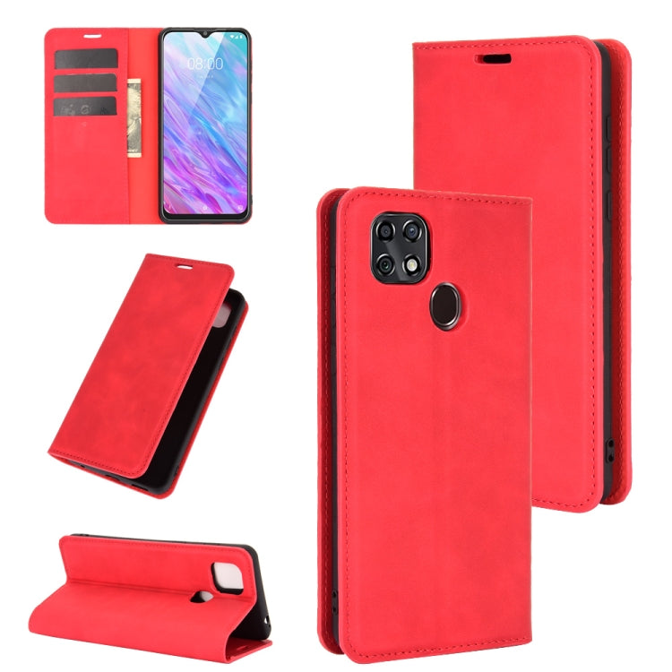 For ZTE Blade 10 Smart / Blade 20 Retro-skin Business Magnetic Suction Leather Case with Holder & Card Slots & Wallet