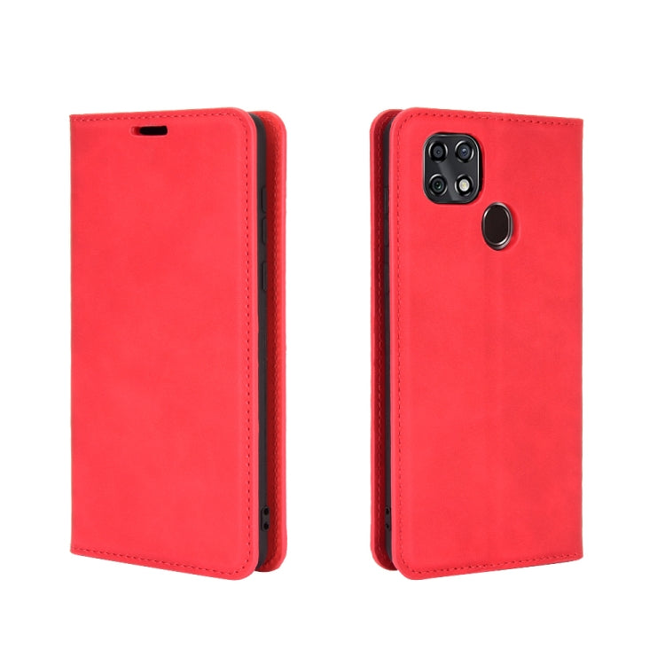 For ZTE Blade 10 Smart / Blade 20 Retro-skin Business Magnetic Suction Leather Case with Holder & Card Slots & Wallet